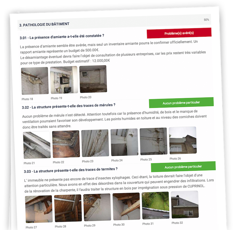 Un rapport ImmoPass compréhensible sur les pathologies du bâtiment